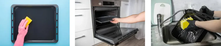 rengöra ugn och ugnsplåt